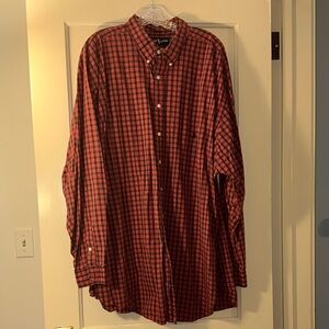 Ralph Lauren Men’s 3XLT Red and Black Plaid Button-Down Shirt